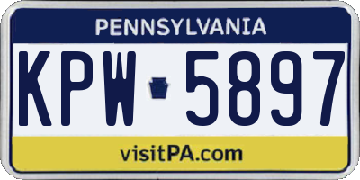 PA license plate KPW5897