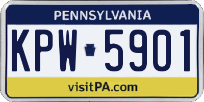 PA license plate KPW5901