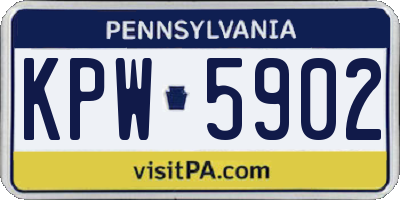 PA license plate KPW5902