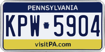 PA license plate KPW5904