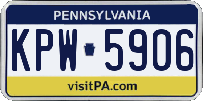 PA license plate KPW5906