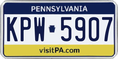 PA license plate KPW5907