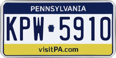 PA license plate KPW5910