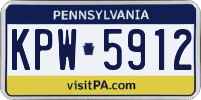 PA license plate KPW5912