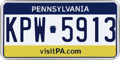 PA license plate KPW5913