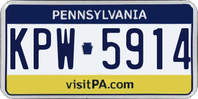 PA license plate KPW5914