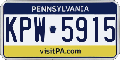 PA license plate KPW5915