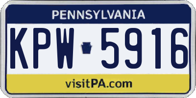 PA license plate KPW5916