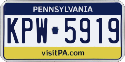 PA license plate KPW5919