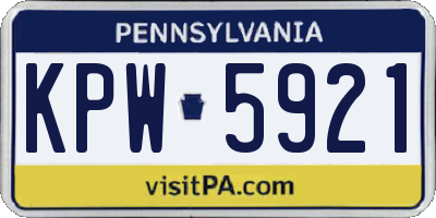 PA license plate KPW5921