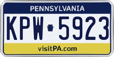PA license plate KPW5923