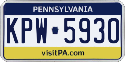 PA license plate KPW5930