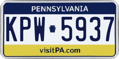 PA license plate KPW5937