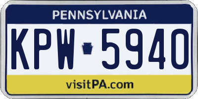 PA license plate KPW5940