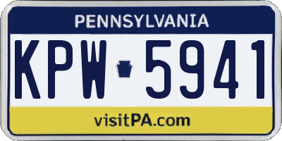PA license plate KPW5941
