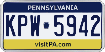 PA license plate KPW5942