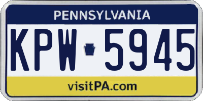 PA license plate KPW5945