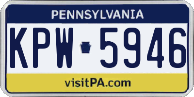 PA license plate KPW5946