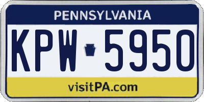 PA license plate KPW5950