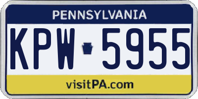 PA license plate KPW5955