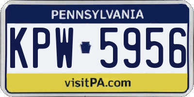PA license plate KPW5956
