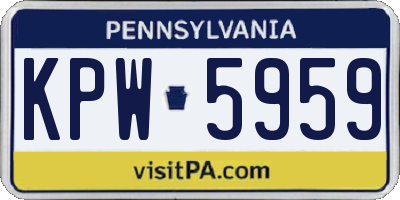 PA license plate KPW5959