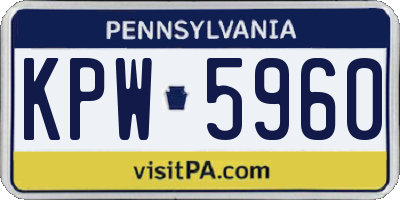 PA license plate KPW5960