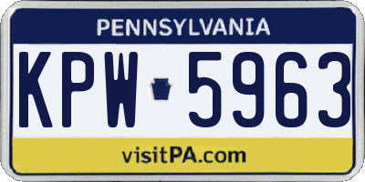 PA license plate KPW5963