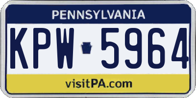 PA license plate KPW5964