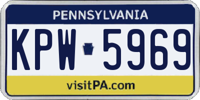 PA license plate KPW5969