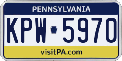 PA license plate KPW5970