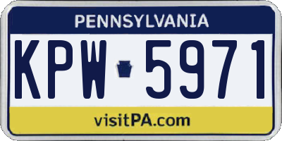 PA license plate KPW5971
