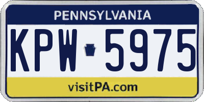 PA license plate KPW5975