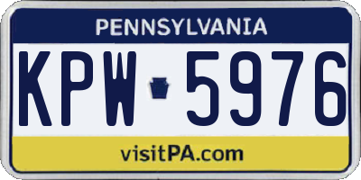 PA license plate KPW5976