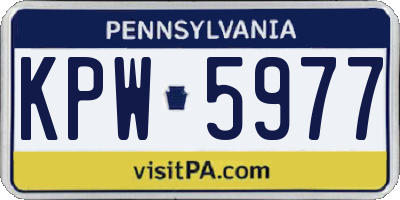 PA license plate KPW5977