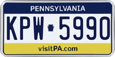 PA license plate KPW5990