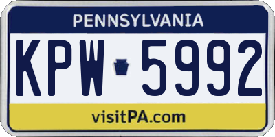 PA license plate KPW5992