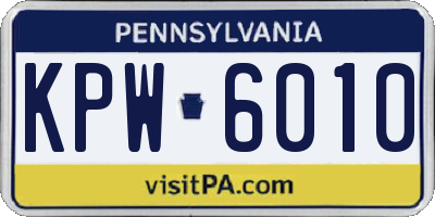 PA license plate KPW6010