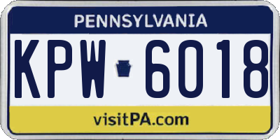 PA license plate KPW6018