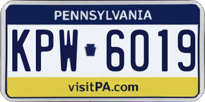 PA license plate KPW6019
