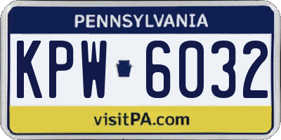 PA license plate KPW6032