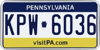 PA license plate KPW6036