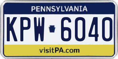 PA license plate KPW6040