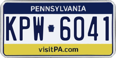 PA license plate KPW6041