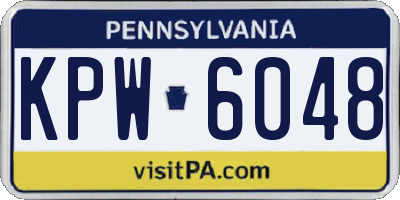 PA license plate KPW6048