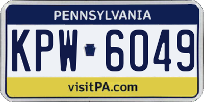 PA license plate KPW6049