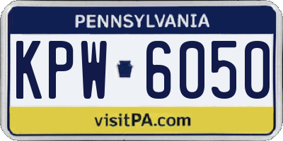 PA license plate KPW6050