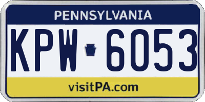 PA license plate KPW6053
