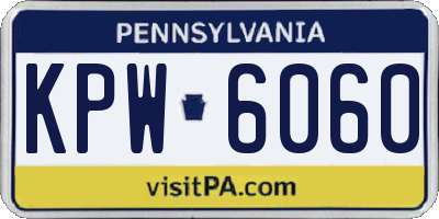 PA license plate KPW6060