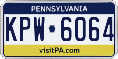 PA license plate KPW6064